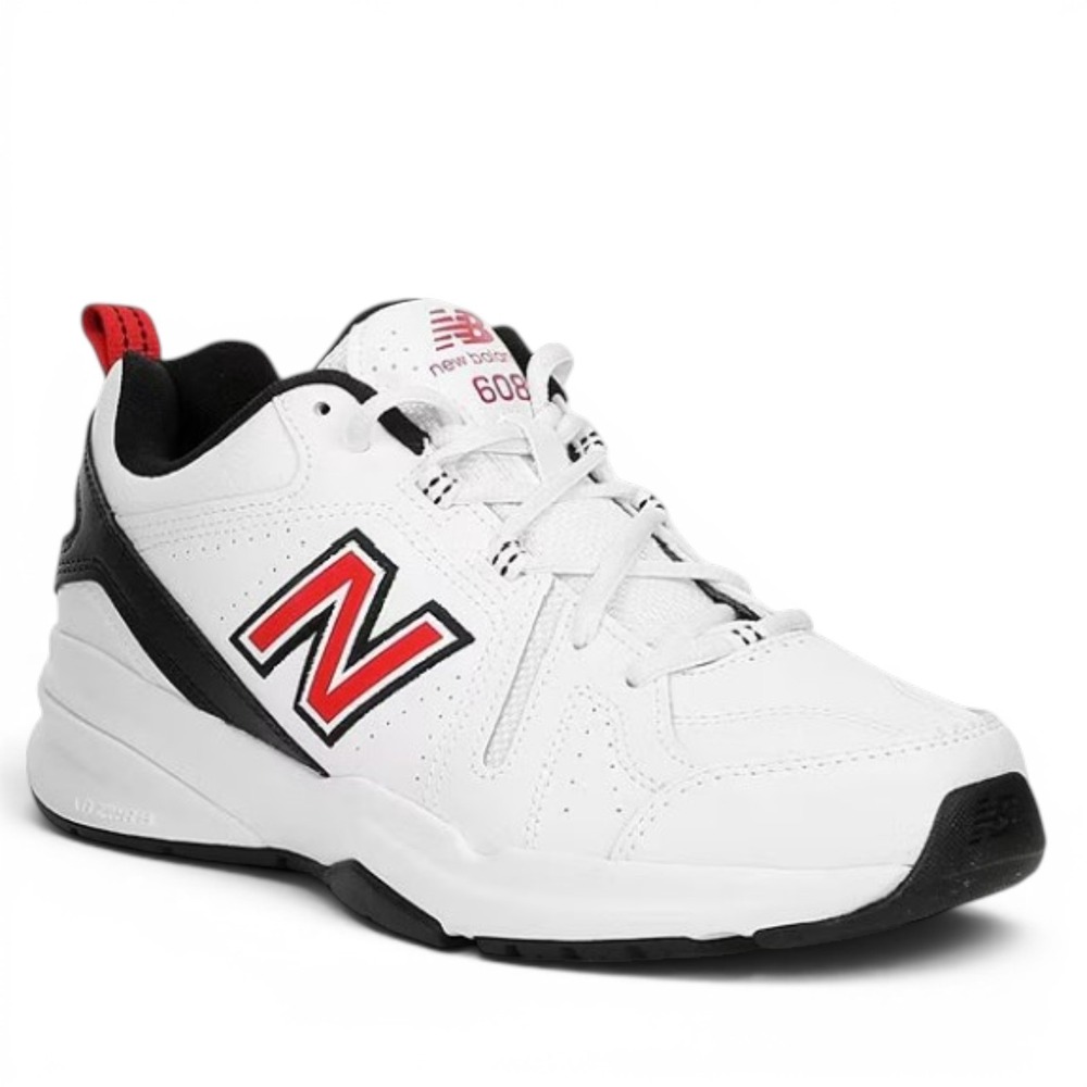 New Balance MX608 V5 Shoes Men 10.5 4E Wide White Red ABZORB Leather Sneaker NEW